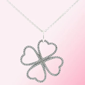 

2019 100% 925 Sterling Silver Classic Four Leaf Clover Pendant Necklace Women Charm Fashion Personality Jewelry Free Shipping
