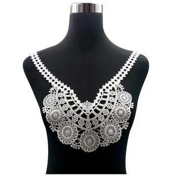 

Silk Embroidery Patches For Clothing Fabric 340mm Big Hollowed Lace Collar Corsage Sewing Accessories Applique Diy Women Dress