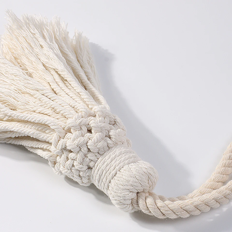 Correas Para Cortinas De Estilo Bohemio - 2 Piezas Con Hebilla Y Borlas En Forma De Hoja - Hechas A Mano, 40 Cm De Cuerda - Para Dormitorio, Salón, Oficina