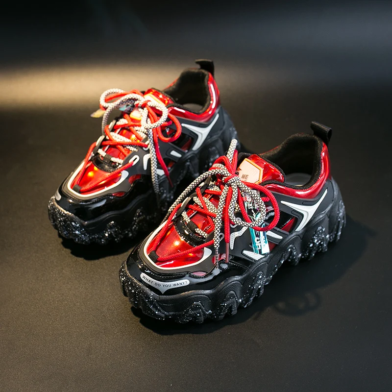 

Leishen Chunky Sneakers 2020 New Arrival Bling PU White Shoes Woman Sneakers Sequined Cloth Zapatillas Mujer Girls Casual Shoes