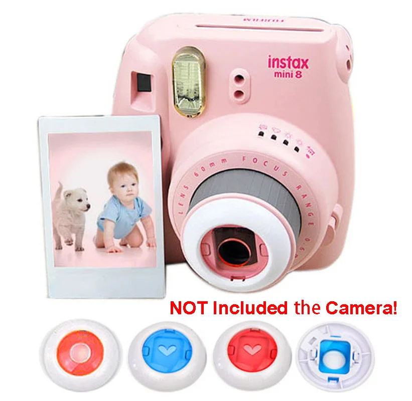 4 шт. 1 упаковка Fujifilm Instax Mini 8 7S + Kitty мгновенная камера цветные фильтры круглая