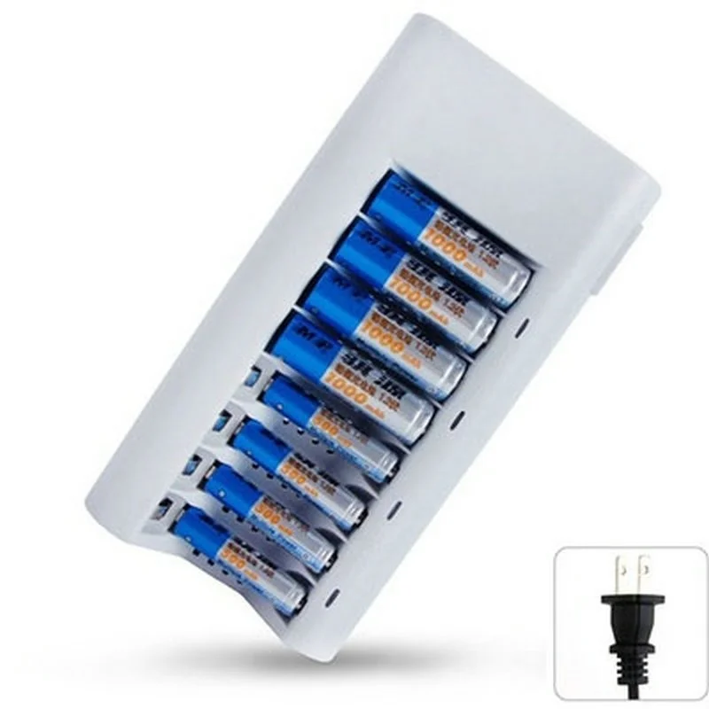C808W умное зарядное устройство для AA/AAA NiCd NiMh аккумуляторная батарея с 8 слотами США/ЕС вилка