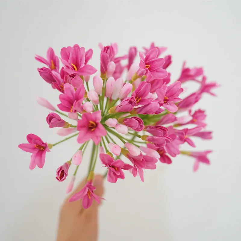 Artificial Plastic Agapanthus Flowers Branch Fake Lotus Flower Wedding