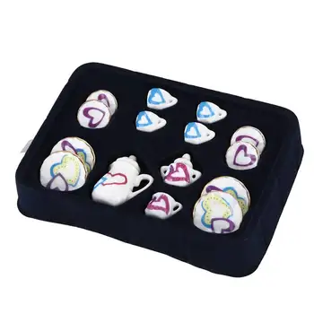 

1: 12 Dollhouse Miniature Tableware Porcelain CHINA Tea Set Flower 15PCS