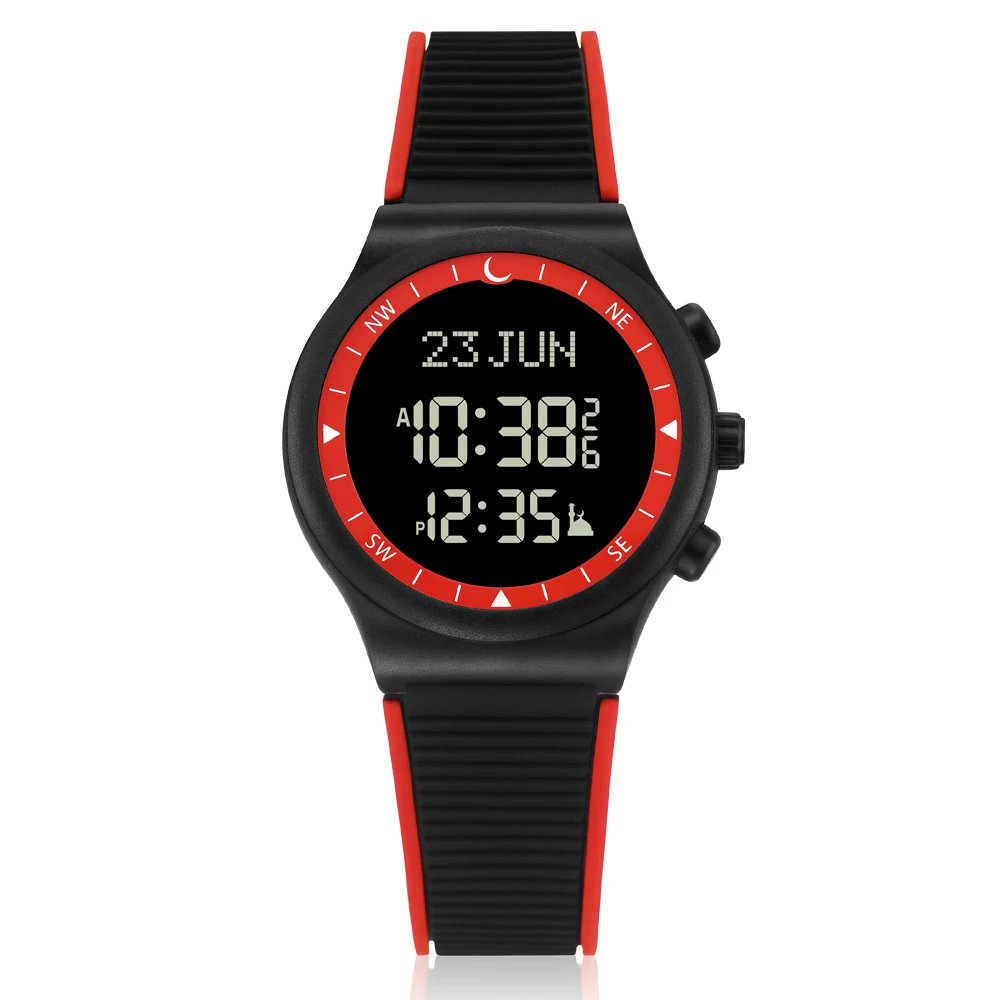 AL-SAHAR Athan Wristwatch Prayer Azan Watch Mosque Muslim Product with Backlight Auto-Qibla Hijri Calendar Islamic Clock 2