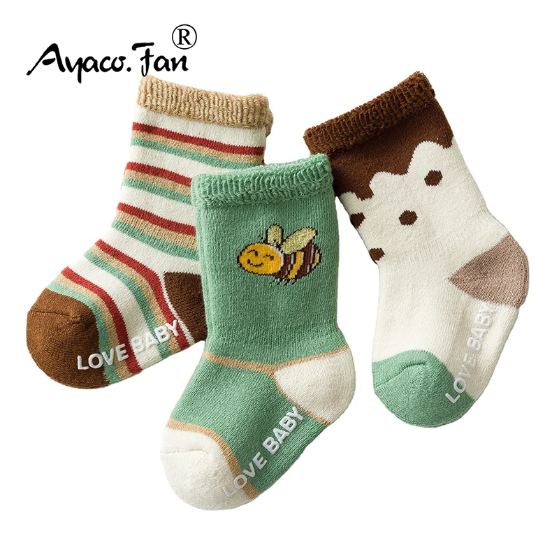 cotton socks kids socks baby socks girls socks 3 Pairs toddler kids socks for winter autumn 0-5T