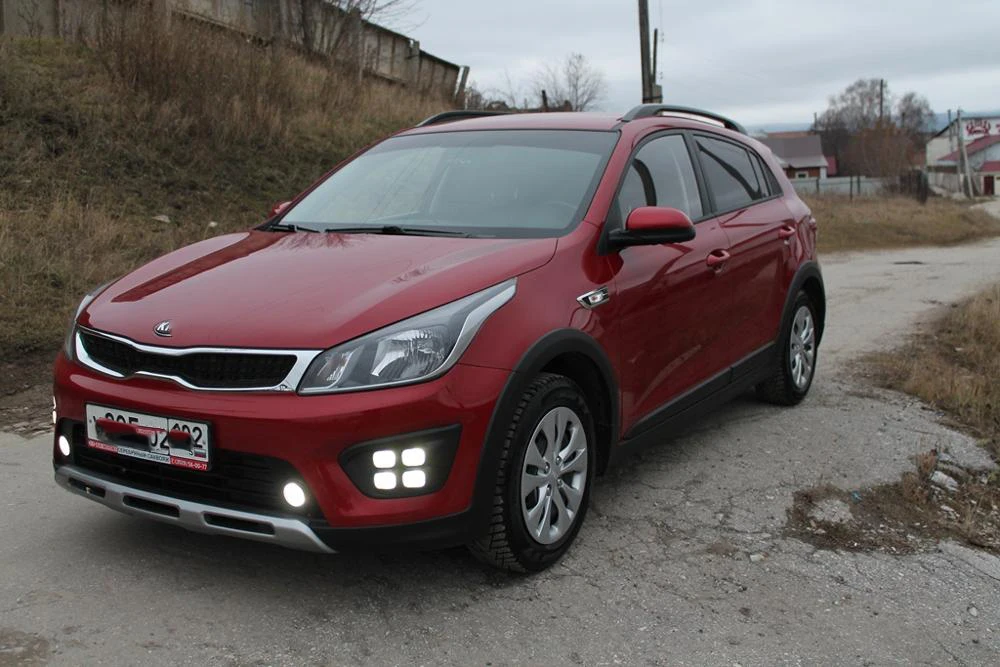 Автомобильный мигающий светодиодный фонарь для России, 1 пара, KIA RIO X-Line, автомобильные ходовые огни DRL