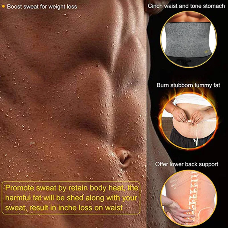 Men Waist Trainer Body Shaper Neoprene Sauna Suit Abdomen Modeling Slimming Belt Weight Loss Cincher Faja Gym Workout Corset