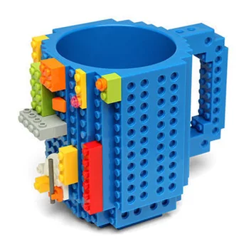 

Build-On Brick Mug Red Blue Green Orange Drinkware Building Blocks Bottle DIY Block Brick Mug Type Coffee Cup Creative Gifts