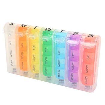 

28 Grid Spring Storage-Organizer Pills-Box-Holder Medicine Rainbow-Color Tablet Pill-Case Pill DispenserStorage Accessories