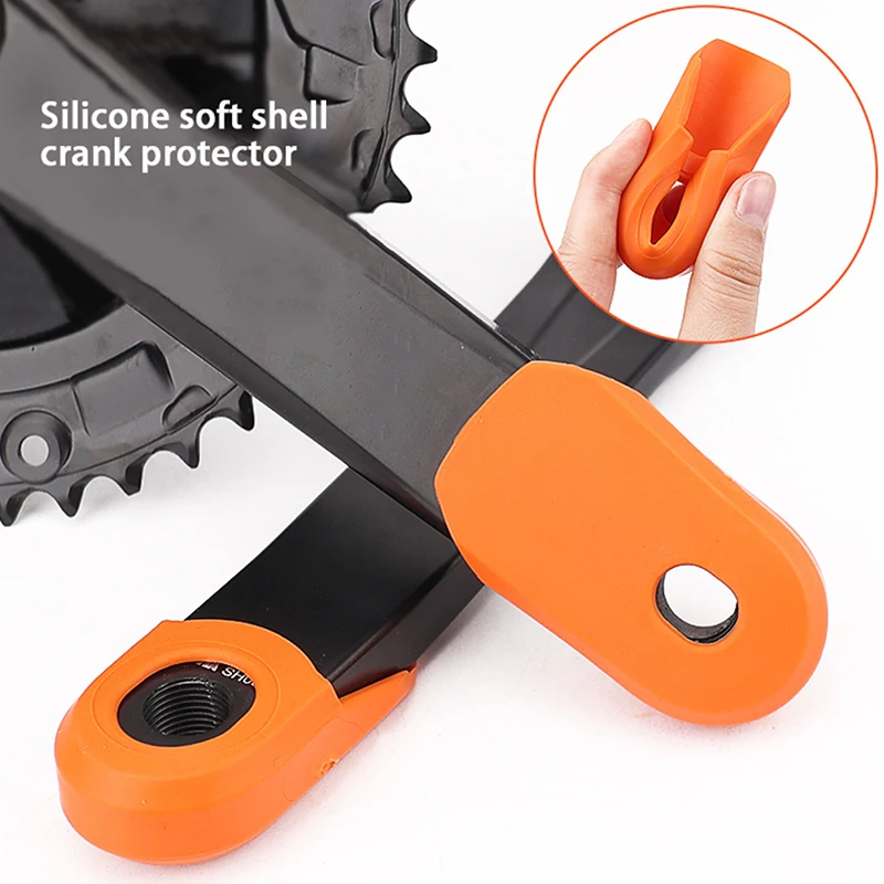 2 Pcs Silicone MTB Road Bike Crank Arm Skin Protectors Sleeve Cover Boot Cap Tools Kit Outdoor Cranksets Bicycle Components | Спорт и
