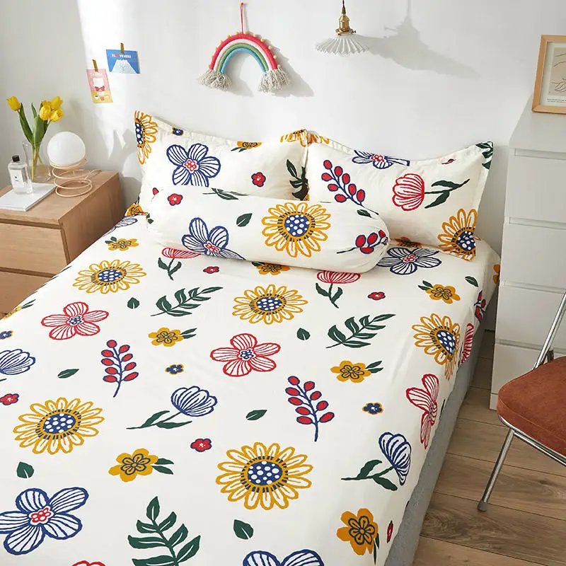 Bonenjoy Queen Size Fitted Bed Sheet with Elastic Band King Size Bed Cover Floral Style sabanas cama 150 Sheets (no pillowcase) 4