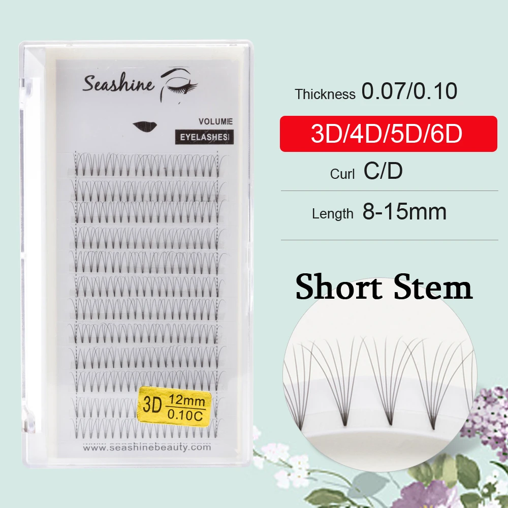 Накладные ресницы Seashine 3D/4D/5D/6D предварительно изготовленные пучки с эффектом |
