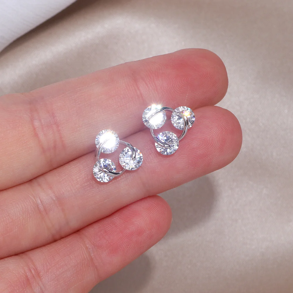 2022 High Quality Fashion Luxury Geometry Zircon Stone Stud Earring For