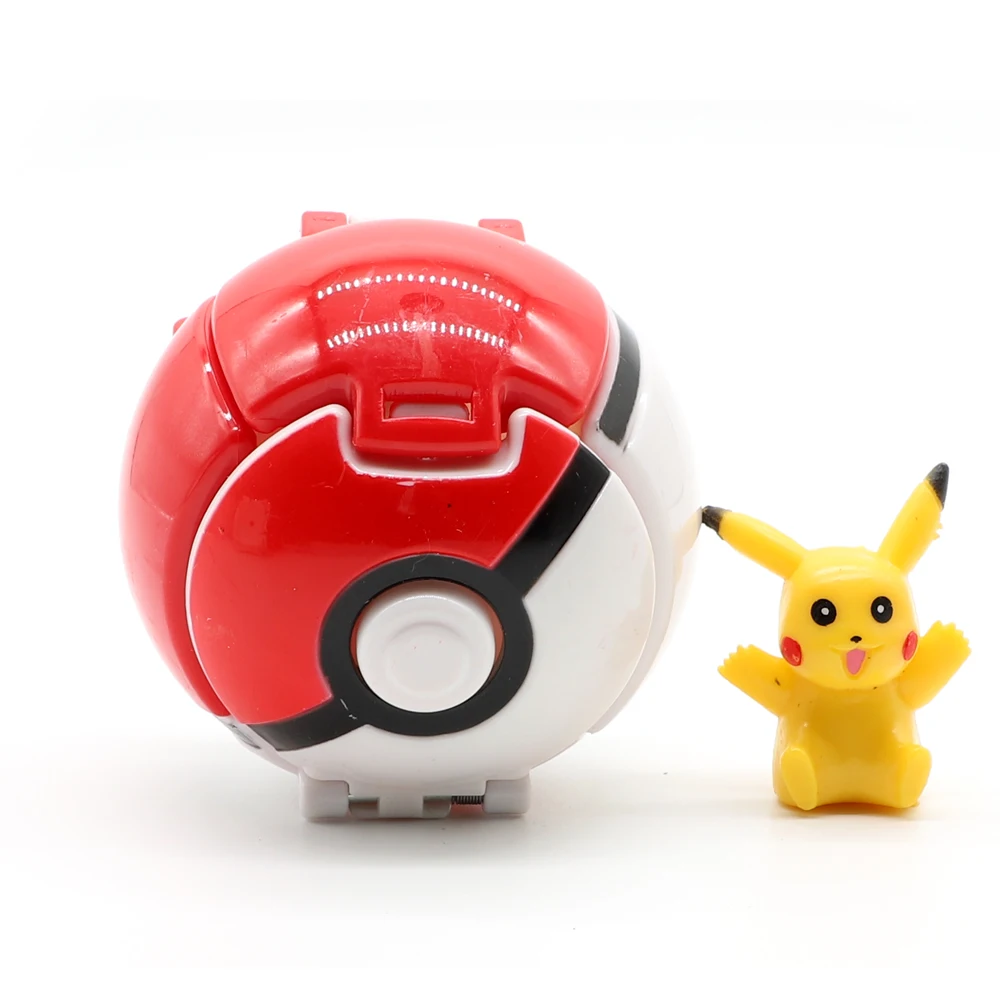 Pikachu Action Figure Cartoon Pop-up Pokemoner Deformation Poke Monster with doll Great Ball Ultra Reversible Ball Model Kid Toy