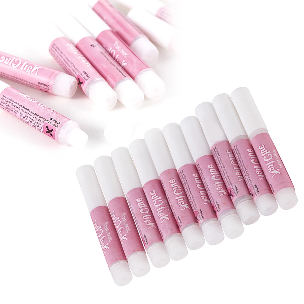 10Pcs/Set Mini Beauty Nail Extension Glue Colle Faux Ongle Nail Glue False Art Decorate Tips Acrylic Glue Nail Accessories False