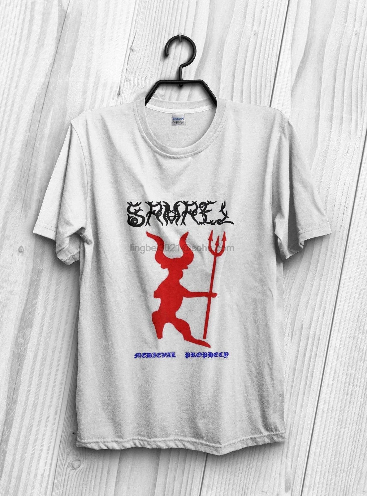 Samael средневековое пророчество Старый белый 1988 Винтажная Футболка Reprint размер от s