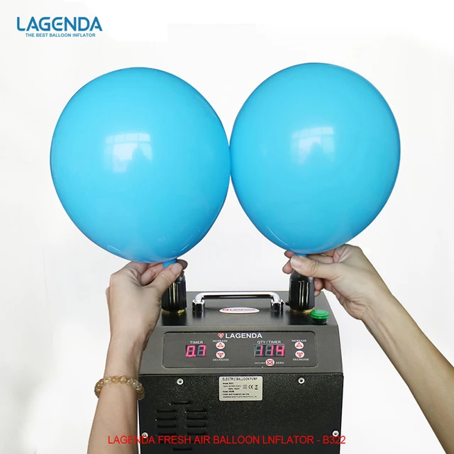 Lagenda Electric Balloon Inflator B322 3.0 has two start- Digital Timer and  Counter - up functions: press - operated and pedal