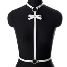 Пастельный Готический кожаный пояс для тела на бретелях Топ для шеи пояс для Тела Бондаж белье шарики для вечеринки рейв Мода Девушка ремень размера плюс