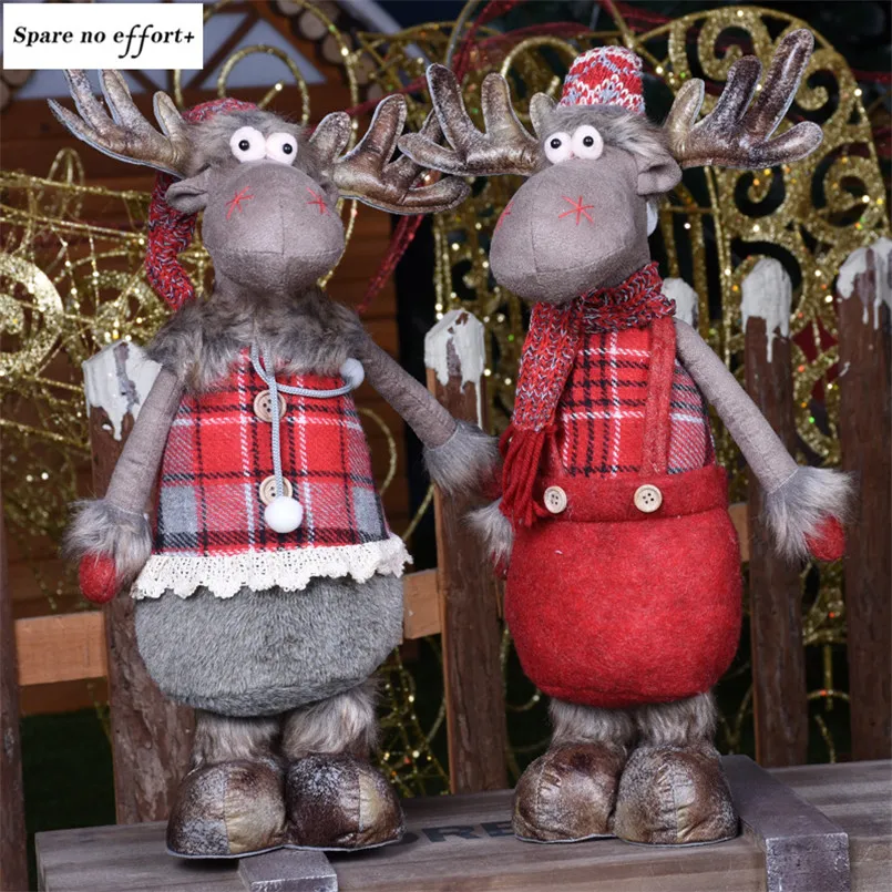 

Elk Figures Christmas Decorations for Home Standing Doll Merry Christmas New Year Birthday Gift Xmas Decor Accessories Navidad