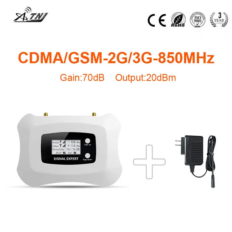 Полный ИНТЕЛЛЕКТУАЛЬНЫЙ CDMA Ретранслятор 2g 3g усилитель мобильного сигнала 850 МГц