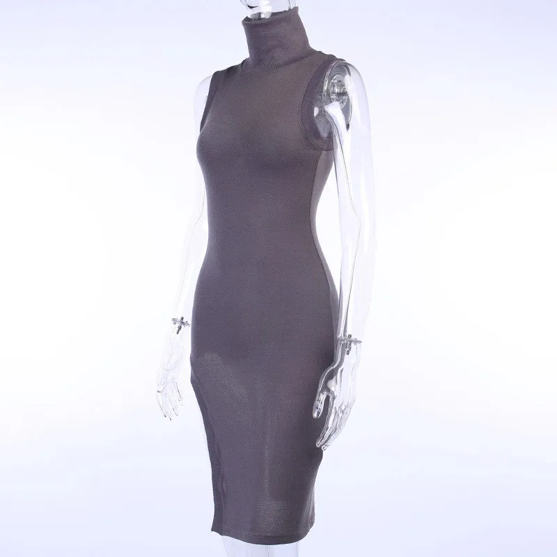 turtleneck midi dress11