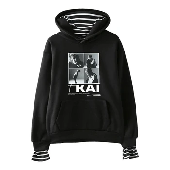 

KPOP SuperM Hoodies Men Fashion Cotton Fake Two Hoodies Sweatshirt 2019 Trendy Casual Men's clothing Sweatshirt