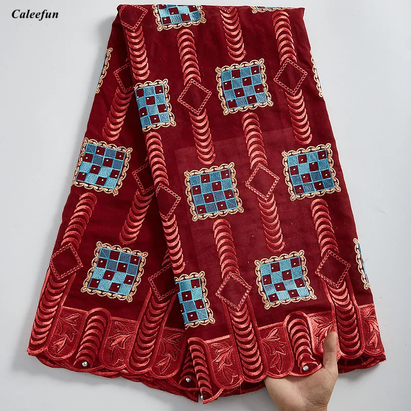 

Wine Red African Lace Fabric Embroidery Cotton Swiss Voile Lace For Wedding Nigerian Swiss Dry Lace Fabric With Stones Y2311