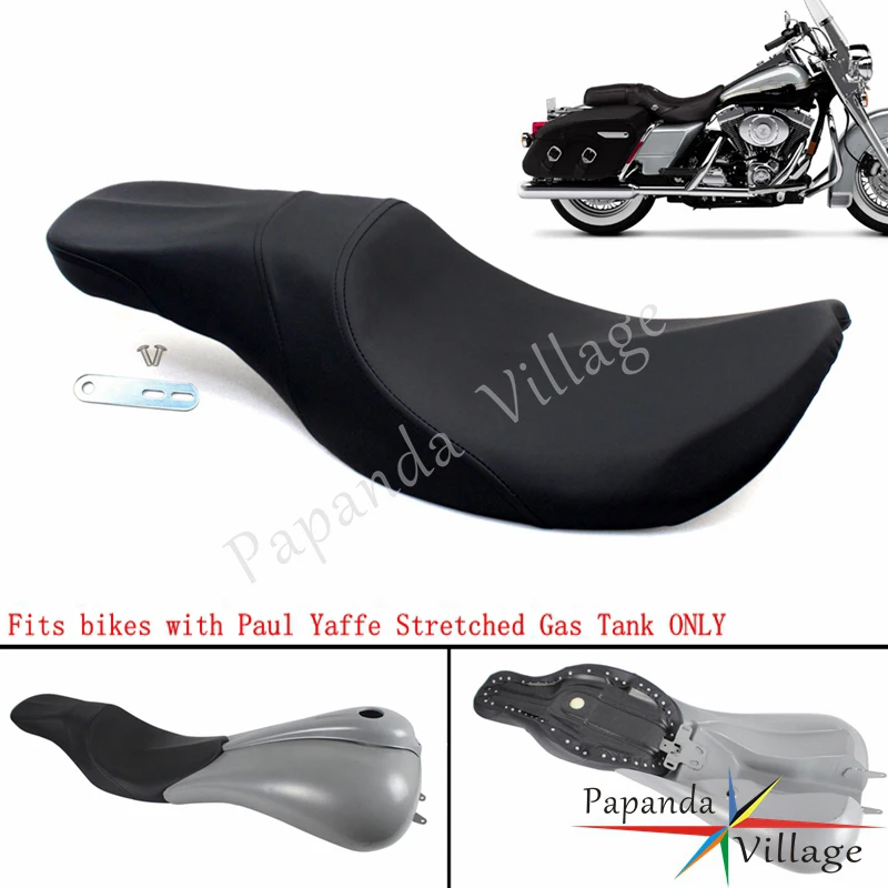 Black Smooth 2up Passenger Seat Cushion Covers For Harley Touring