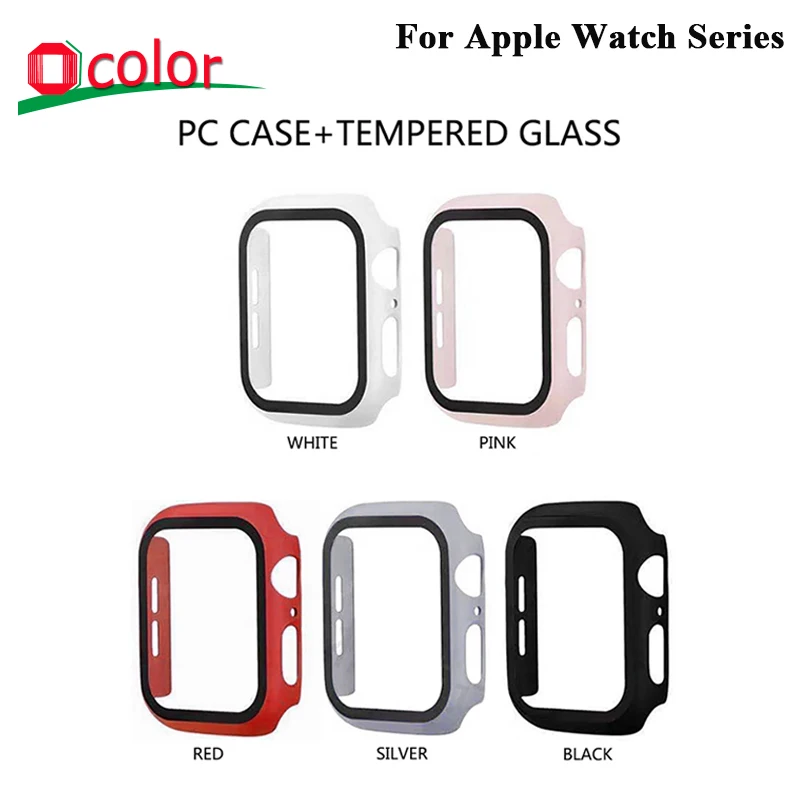 Чехол для часов стекло Apple Watch 4 5 44 40 мм 3D 9H защитный чехол 1 2 3 42 38 закаленное |