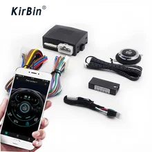 Kirbin alarme de carro com autostart, usando o aplicativo móvel para ligar o motor remotamente, partida do motor com um botão de parada de partida
