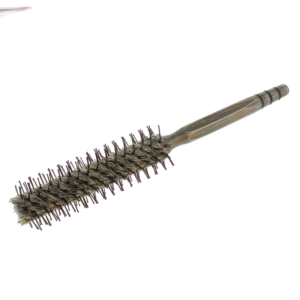 Natural Wooden Handle Anti-static Bristle Hair Curly Comb Scalp Massage