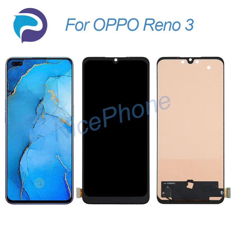 

For OPPO Reno 3 LCD Display Touch Screen Digitizer Assembly Replacement 6.4" CPH2043 Reno 3 Screen Display LCD