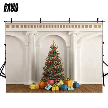

DAWNKNOW Christmas Tree Vinyl Photography Background For Baby New Fabric Polyester Backdrop Gift For Wedding Photo Studio ST351-