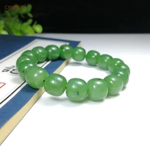 CYNSFJA New Real Rare Certified Natural Chinese Hetian Jasper Jade Amulets Lucky Green Jade Bracelets High Quality Best Gifts