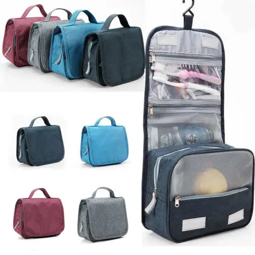 New Large Capacity Cosmetic Storage Bag Polyester Multifunction Travel Portable Cosmetic Bag Hanging Organizer Toiletry Pouch