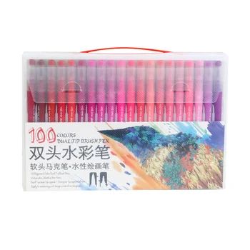 

100 Colours Fineliner Tip Drawing Markers Dual Tip Art Marker Watercolor Brush Lettering Pen For Coloring Books Manga Drawing