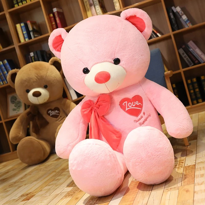 Hot High Quality 80CM/100CM 4 Colors Teddy Bear With Scarf Stuffed Animals Plush Toys Doll Lovers Birthday Baby Gift | Игрушки и хобби