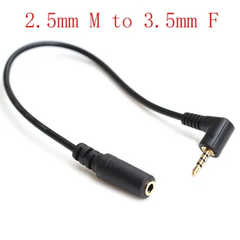 

4 Pole stereo 2.5mm Male to 3.5 mm Female Jack 90 Right Angled Male To Female Audio Adaptor Cable Cord