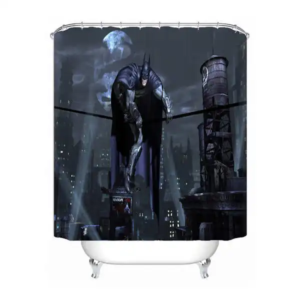 Shower Curtain На заказ Бэтмен Arkham Marvel Водонепроницаемый душ Шторы Главная Ванна Ванная комната s крючки полиэфирной ткани Multi Sizes180509-02-147 - Цвет: Shower Curtain