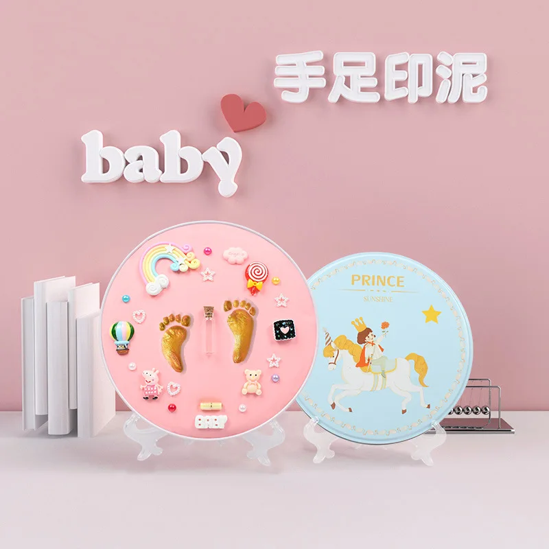 

Newborns Baby Souvenirs Handprint And Footprint Makers DIY Kit Toys Gift Soft Modeling Inkpad Clay For Newborn babys kids Gift