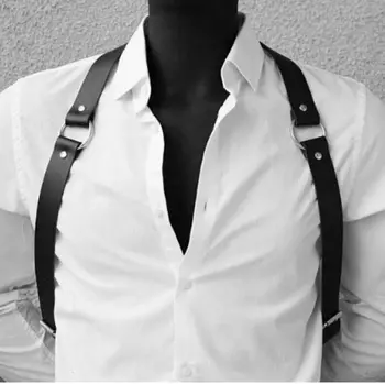 

Sexy Leather Harness Punk Lingerie Set men Garters Suspenders Harness Bondage Straps rave Stockings belt Goth Erotic Body Belt