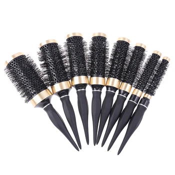 

8 Size Iron Hair Brush Anti-static High Temperature Resistant Round Barrel Hair Comb Drying Curling Barber Accessories DIY Home