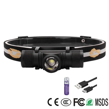 

Lampe Boruit Headlamp Zoom Headlight D20 2000LM 6-Modes 18650 Rechargeable USB Head Torch Light On the Head Fishing Head Lamp
