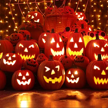 

2020 Halloween Decor LED Light Scary Hollow Out Skull Hooded Pumpkin Lantern Scene layout Home Party Halloween Decoration
