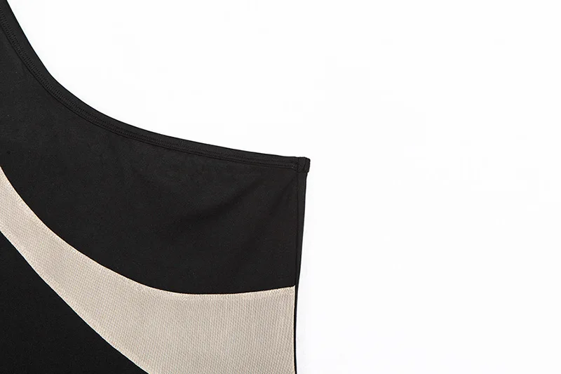 sexy Mesh patchwork beach leisure vacation bodysuits womens2019summer fashion party off shoulder Slim Soft bodysuit mujer
