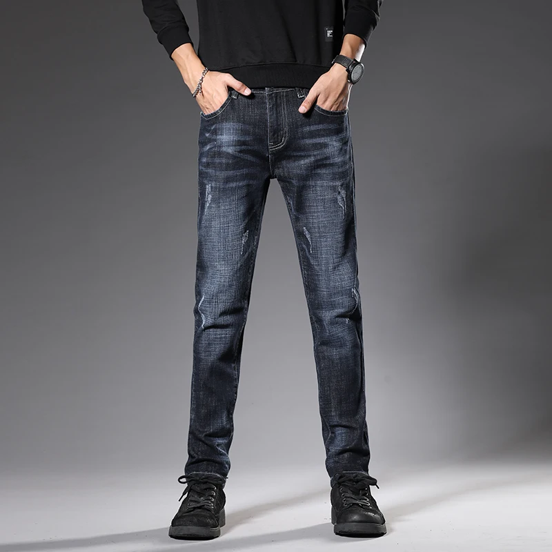 

Mens Jeans Skinny Male Pants Jeans Autumn Denim Streetwear Classic Trousers Jeans For Slim Fit Designer Casual Straight MOOWNUC