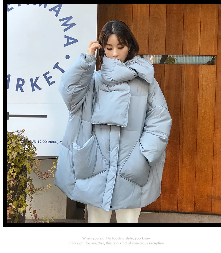 Зимнее женское пуховое пальто из Южной Кореи Dongdaemun, пуховое пальто, пуховое пальто, модное пуховое пальто средней длины