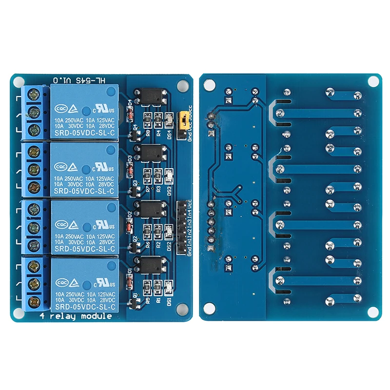TZT 5 в 4 канала релейный модуль с оптроном релейный выход 4 пути релейный модуль для Arduino синий
