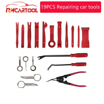

19pcs Car Radio Spry Tools Stereo Radio Spry Tool Fastener Clip Pliers Door Clip Panel Dashboard Removal Tools Kit Accessories